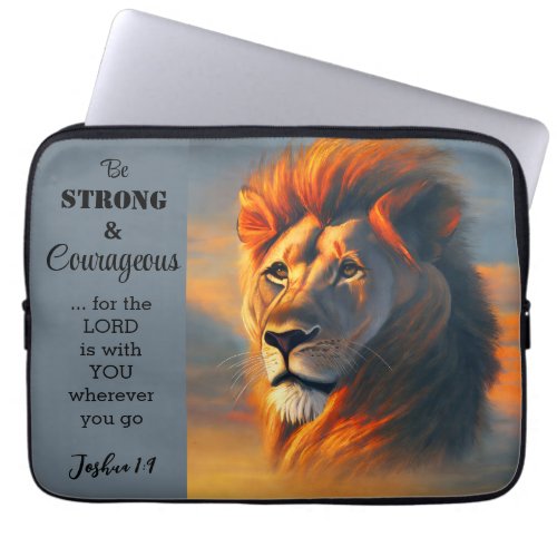 Be Strong Courageous Inspirational Verse Joshua 1 Laptop Sleeve