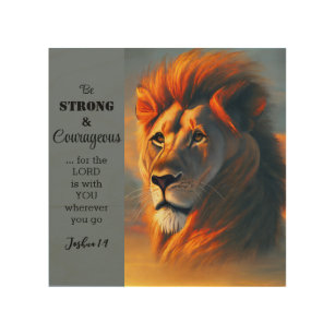 Be Strong Courageous Inspirational Verse Joshua 1 Wood Wall Art
