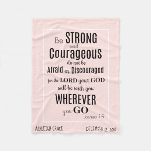 Be Strong & Courageous (Joshua) Personalized Fleece Blanket