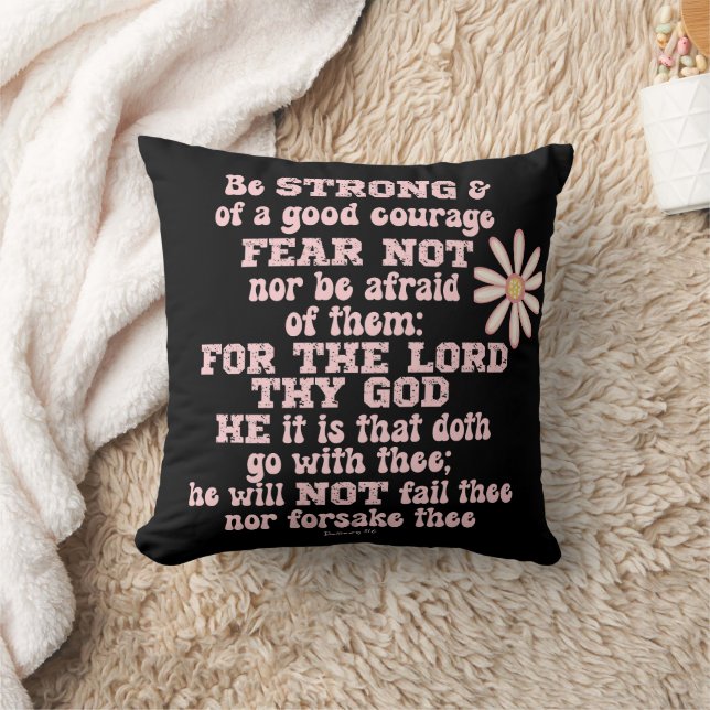 Be strong & Courageous KJV Bible Verse  Throw Pillow (Blanket)
