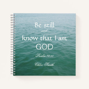 Be Strong in God Bible Verse Psalm 46:10  Notebook