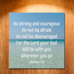 Be Strong Inspirational Bible Verse Beach Faux Canvas Print