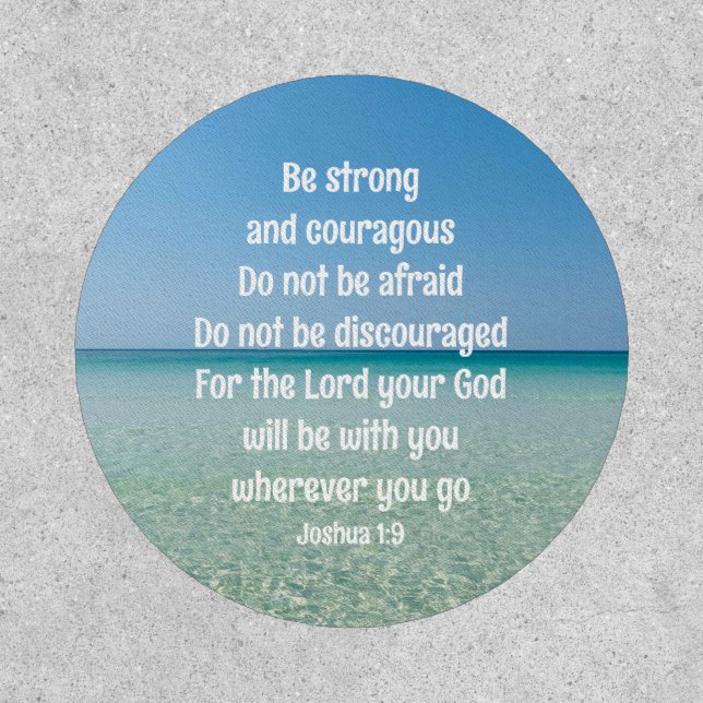 Be Strong Inspirational Bible Verse Beach Patch (Front)