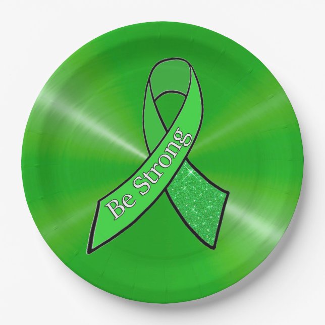 "Be Strong" Lyme Disease Awareness Party Plates (Front)