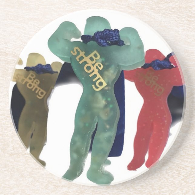 Be Strong Sandstone Coaster (Front)