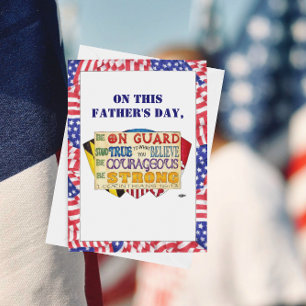 Be Strong Shield Custom Father's Day Card