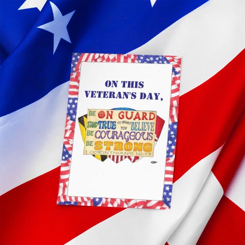 Be Strong Shield Custom Veterans Day Card