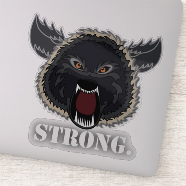 Be Strong Wolf Sticker (Detail)