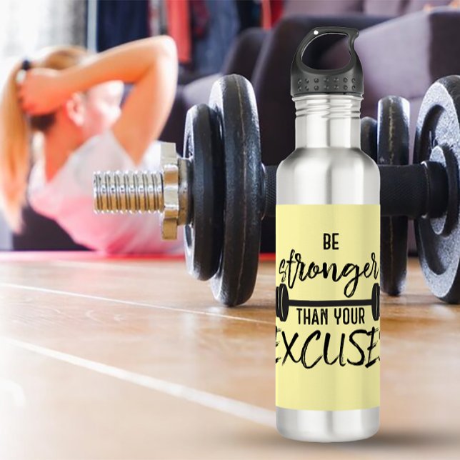 Be Stronger than you Excuses Exercises Stainless Steel Water Bottle (Creator Uploaded)