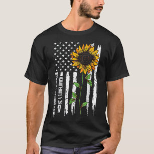 Be Sunflower American Flag T-Shirt