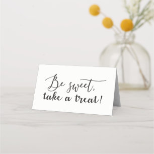 Be Sweet Take a Treat Script Table Food Tent Place Card