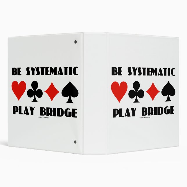 Be Systematic Play Bridge Advice Four Card Suits 3 Ring Binder (Background)