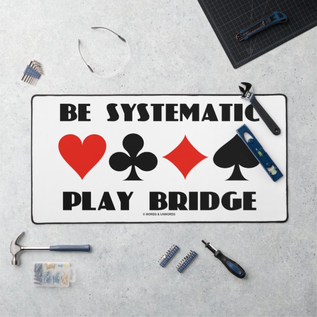 Be Systematic Play Bridge Four Card Suits Advice Desk Mat (Workstation)