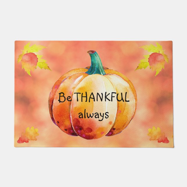 BE THANKFUL ALWAYS Cute Fall Door mat Personalized (Front)