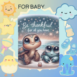 Be Thankful, Big Eye Turtle Modern Star Sea Baby Blanket