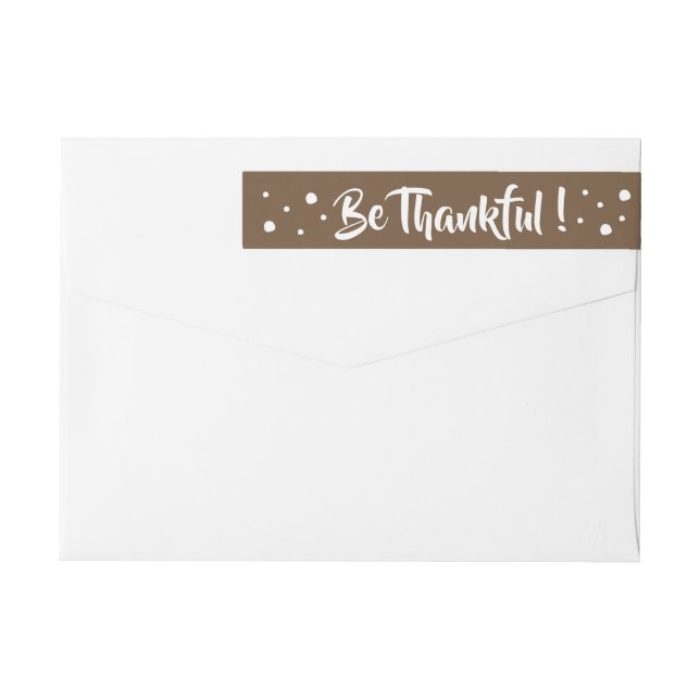 Be Thankful | Brown Thanksgiving wraparound labels (Back)