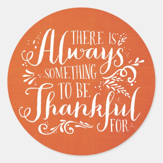 Be Thankful Linen Texture Thanksgiving Sticker