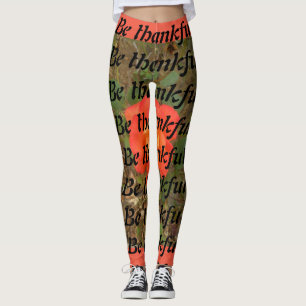 Be thankful orange rose and repeat pattern of the leggings