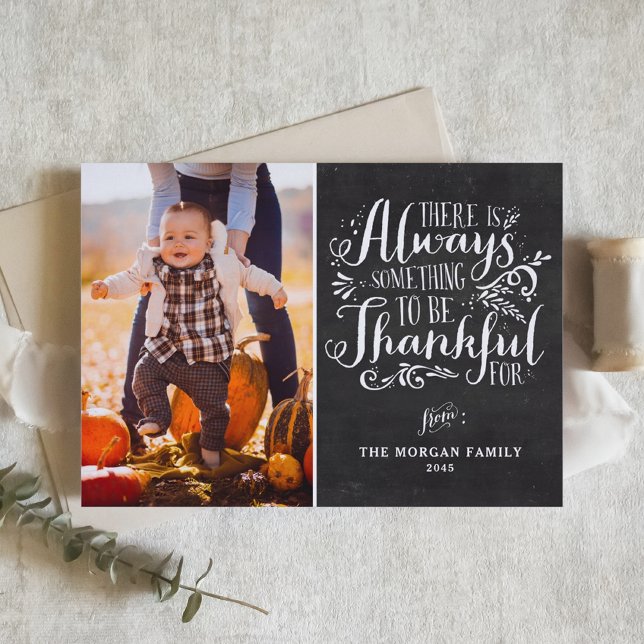 Be Thankful Quote Chalkboard Thankgiving Card (Creator Uploaded)