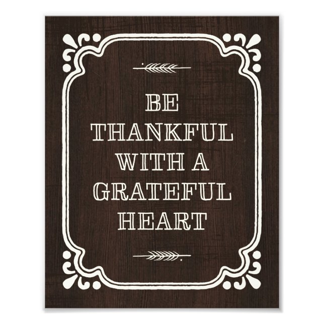 Be Thankful | Thanksgiving Art Print (Front)
