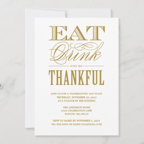 BE THANKFUL | THANKSGIVING DINNER INVITATION