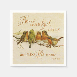 Be Thankful Unto Him & Bless His Name Napkins