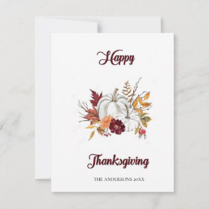 Be Thankful Whimsical Happy Thanksgiving Holiday Card