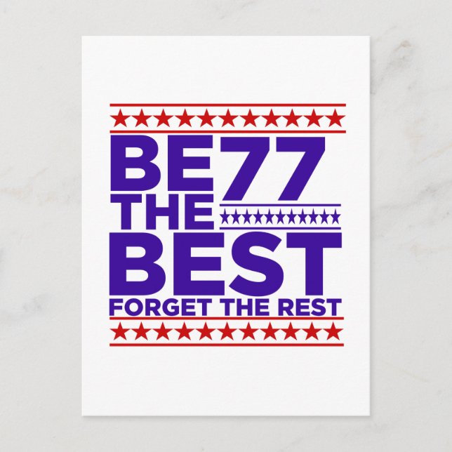 Be The Best 77 Birthday Postcard (Front)