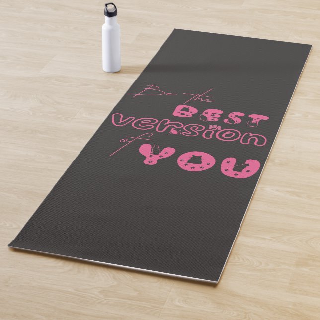 Be The Best Version Of You Cute Cat Yoga Mat (In Situ)