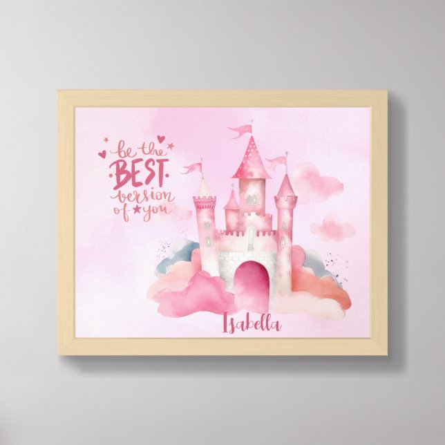 "Be the best version Of you" Palace Pink Cloud Framed Art (Framed Front)