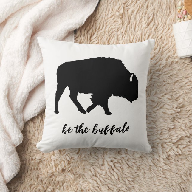 Be the Buffalo Silhouette  Throw Pillow (Blanket)