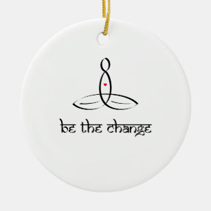 Be The Change - Black Sanskrit style Ceramic Ornament