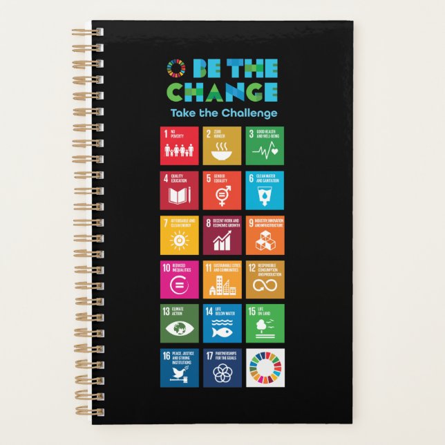 Be the Change Inspirational Gift Global Goals Planner (Front)