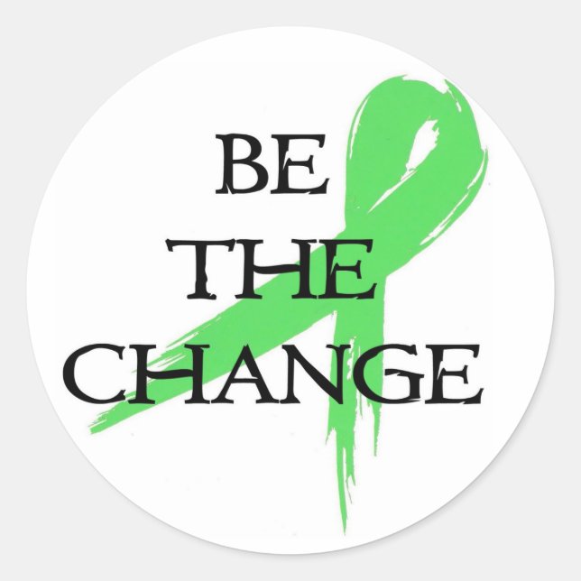 Be the Change - Mental Health Awareness Month Classic Round Sticker (Front)