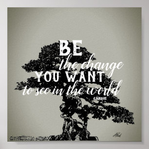 be the change poster Gandhi quote