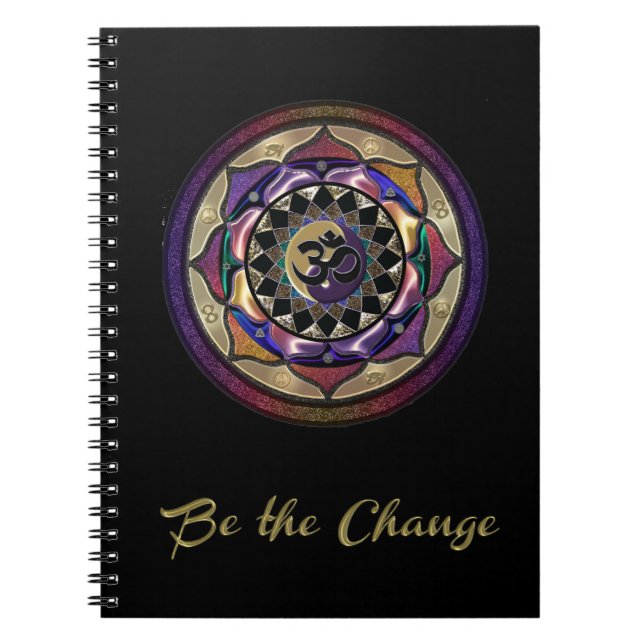 Be the Change with Purple and Gold Mandala Journal (Front)