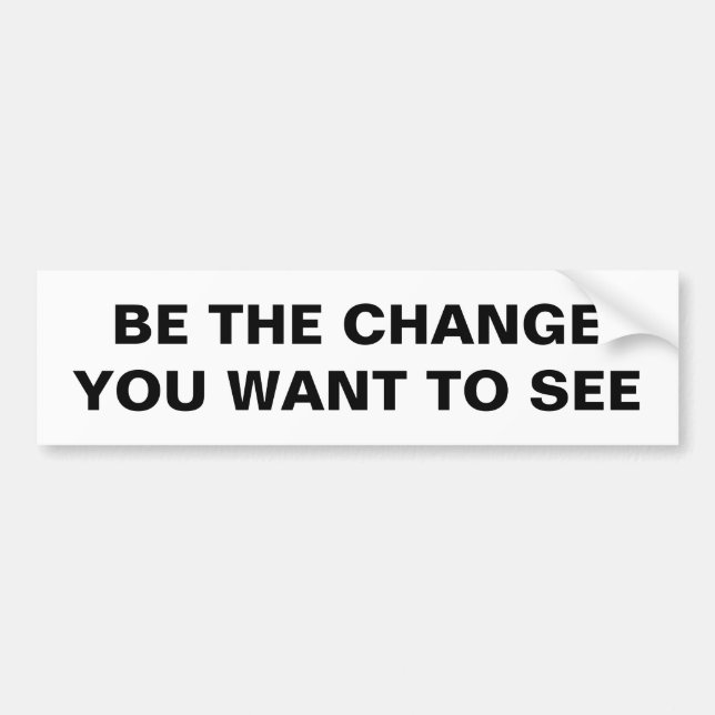 BE THE CHANGE YOU WANT TO SEE BUMPER STICKER (Front)