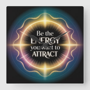 Be The Energy You Want To Attract Square Wall Clock