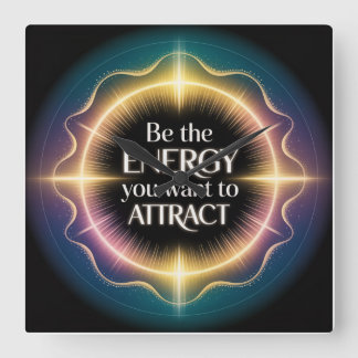 Be The Energy You Want To Attract Square Wall Clock