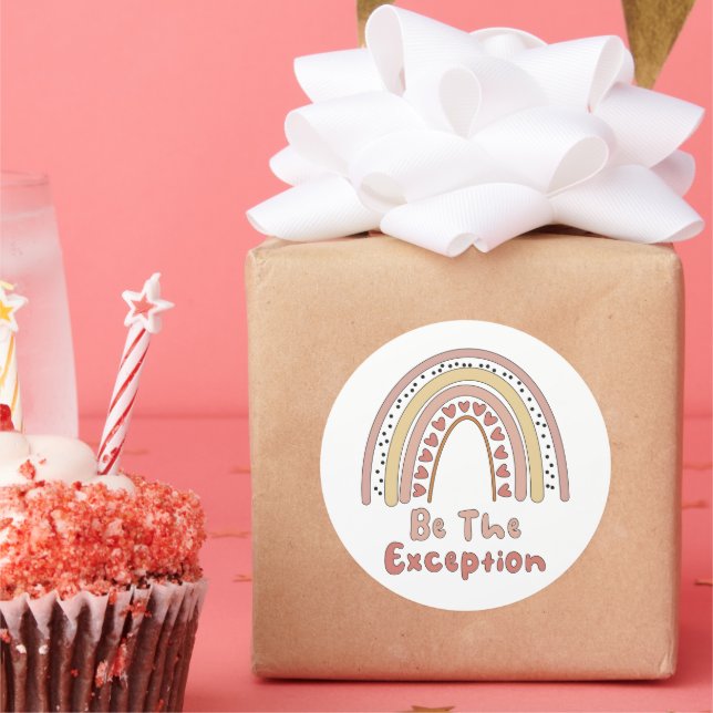 Be the exception motivational colorful rainbow classic round sticker (Party)