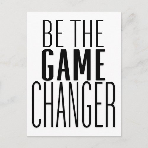 Be The Game Changer Motivational Quote Postcard