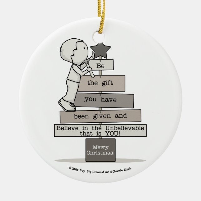 Be the Gift-Christmas Tree Ceramic Ornament (Front)