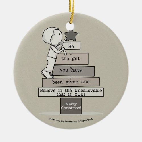 Be the Gift_Christmas Tree Tan Ceramic Ornament