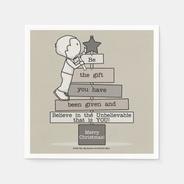 Be the Gift-Christmas Tree (Tan) Napkins (Front)