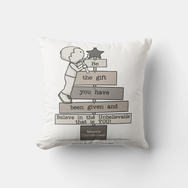 Be the Gift-Christmas Tree Throw Pillow (Front)