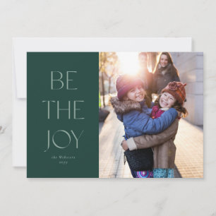 Be the joy one photo green Christmas 2022 Holiday Card