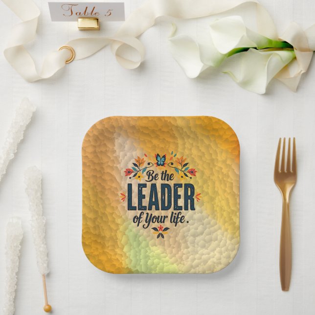 Be the Leader of Your Life Paper Plates (Wedding)