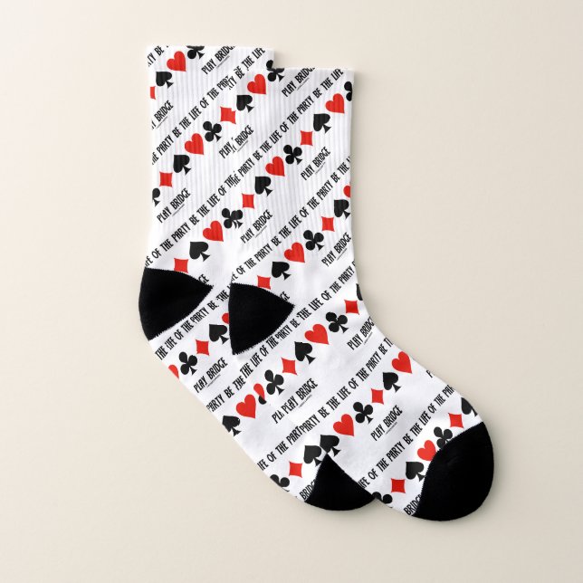 Be The Life Of The Party Play Bridge Card Suits Socks (Pair)