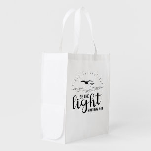 Be the Light Bible Verse Reusable Grocery Bag