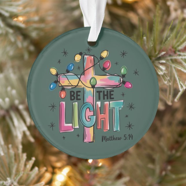 Be The Light Christmas Christian Cross Xmas Bible  Ornament (Tree)